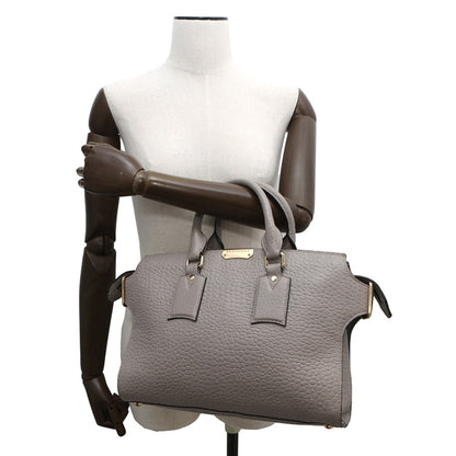 Burberry Gray Leather Handbag Shoulder Bag ( )