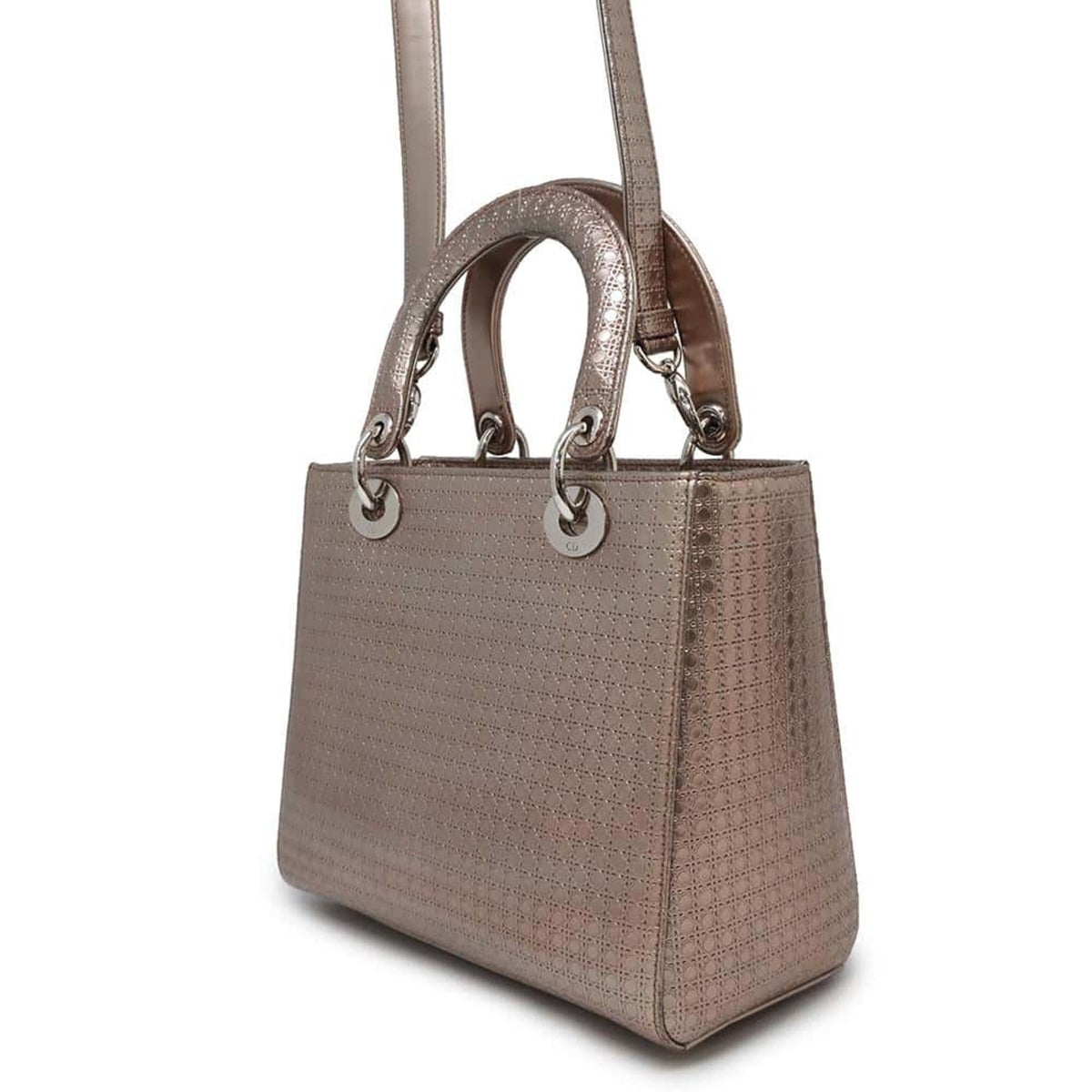 Christian Dior Metallic Pink Leather Handbag Shoulder Bag Rovelle Bags