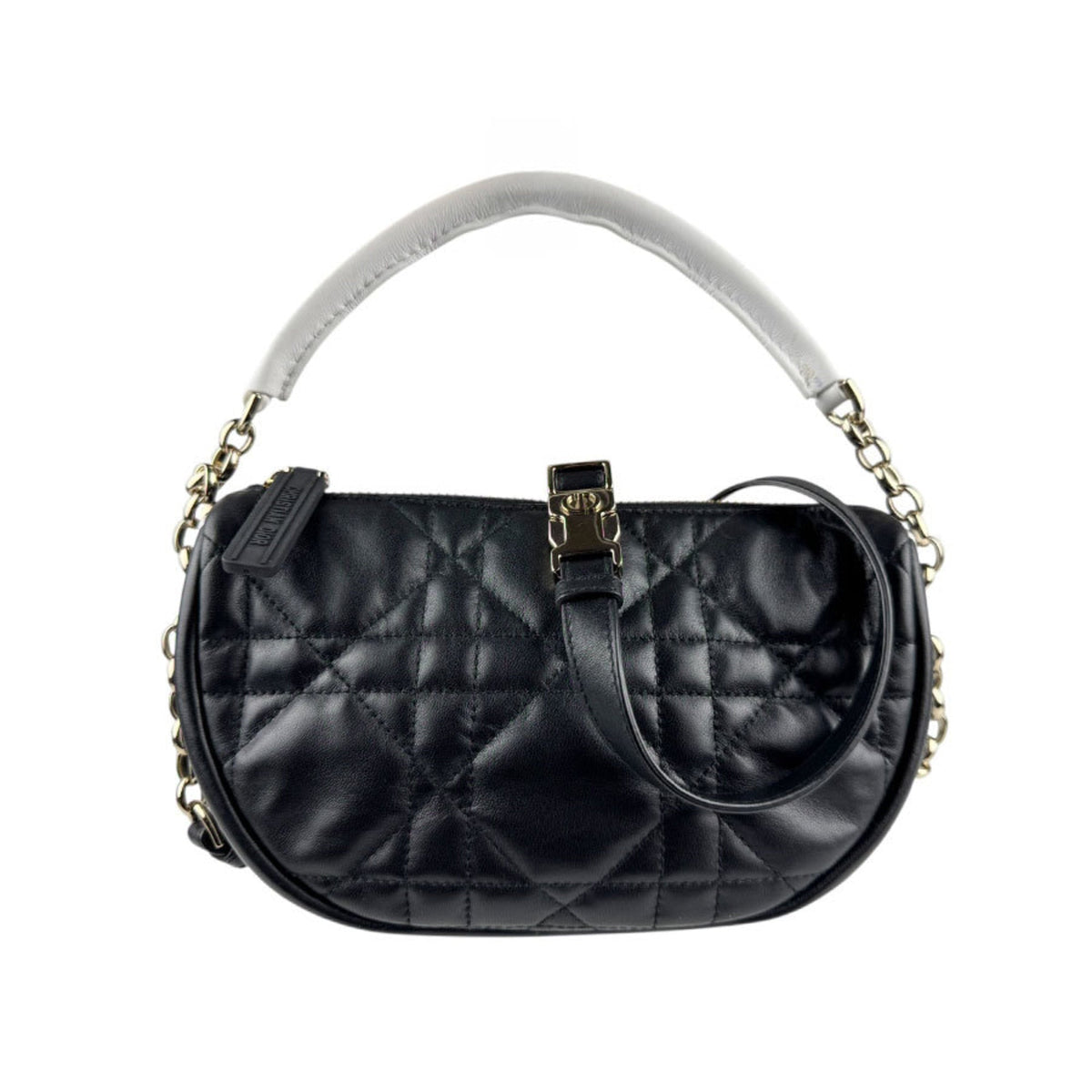 Christian Dior Black White Leather Handbag Shoulder Bag Style 2 Rovelle Bags