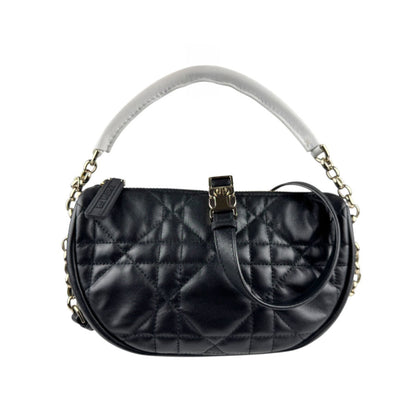Christian Dior Black White Leather Handbag Shoulder Bag Style 2 Rovelle Bags