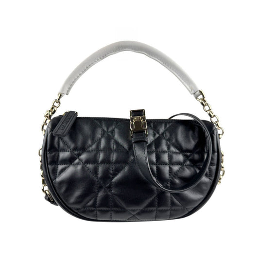 Christian Dior Black White Leather Handbag Shoulder Bag Style 2 Rovelle Bags