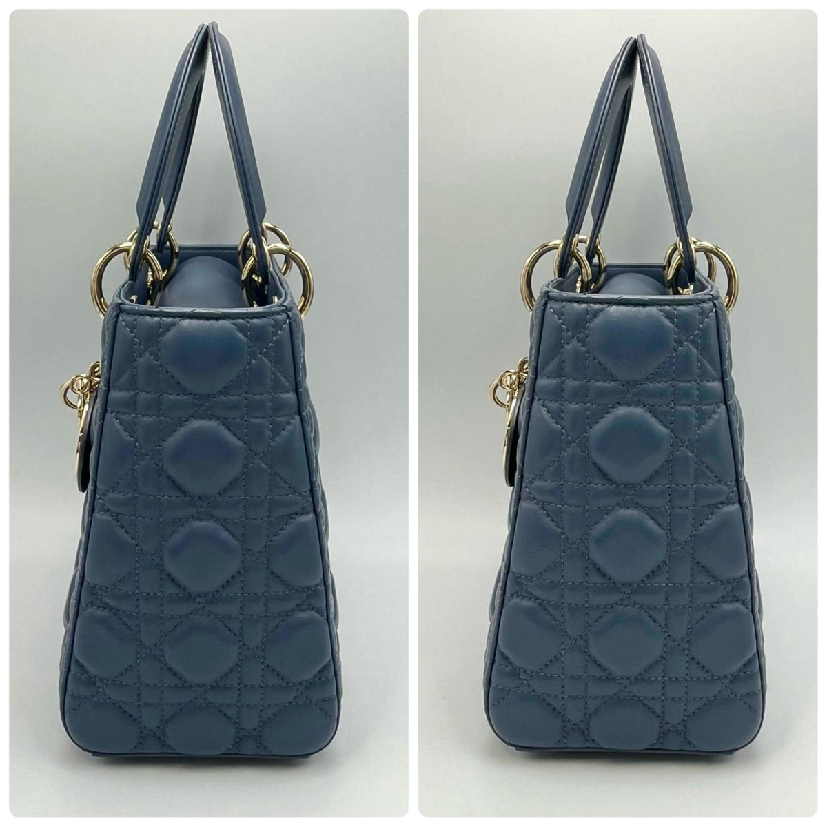 Christian Dior Blue Leather Handbag Leather Rovelle Bags
