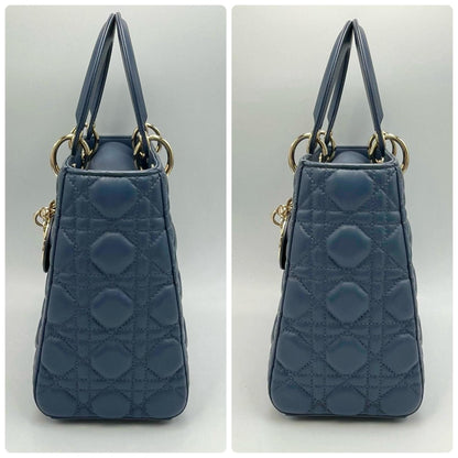 Christian Dior Blue Leather Handbag Leather Rovelle Bags