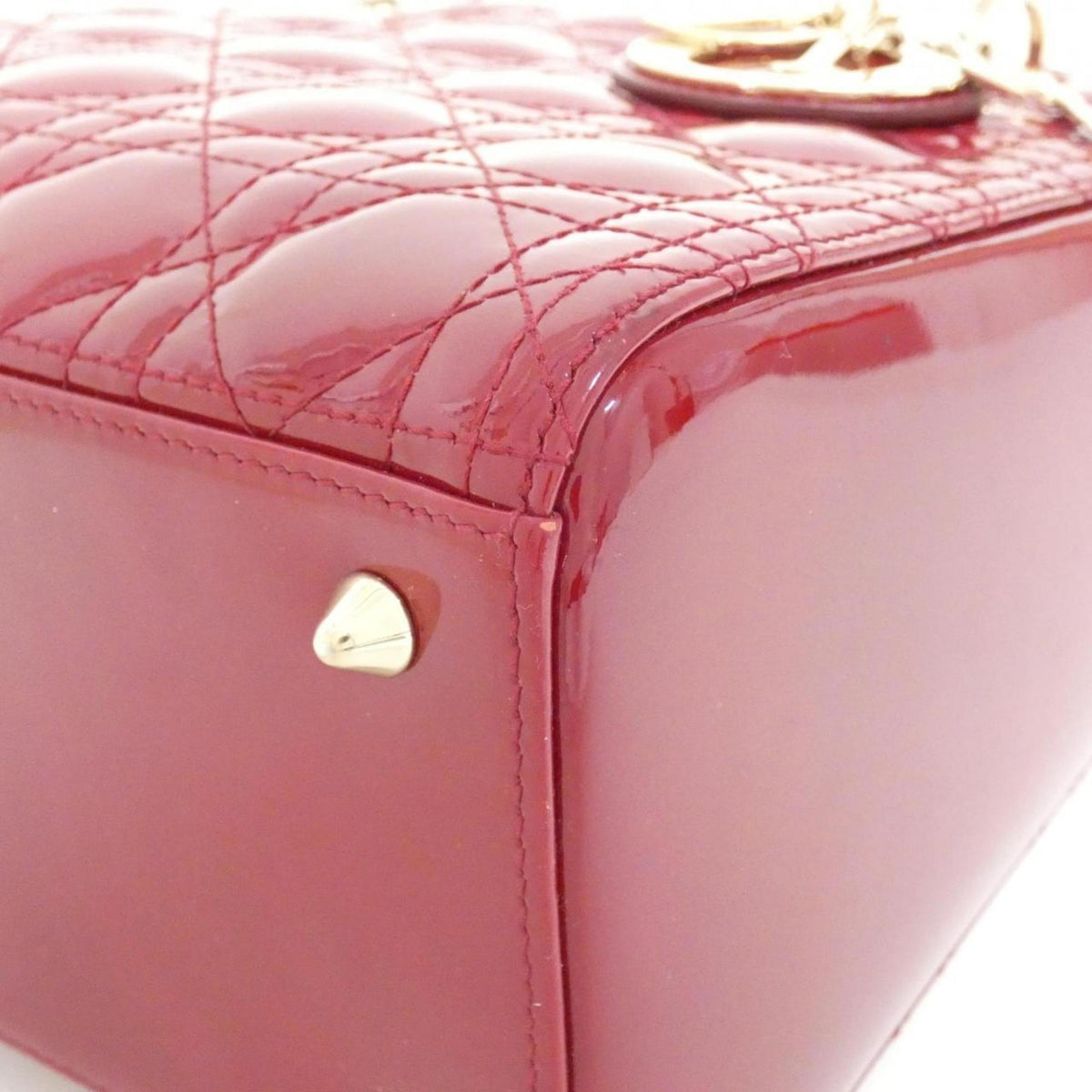 Christian Dior Cherry Red Leather Handbag Leather Rovelle Bags
