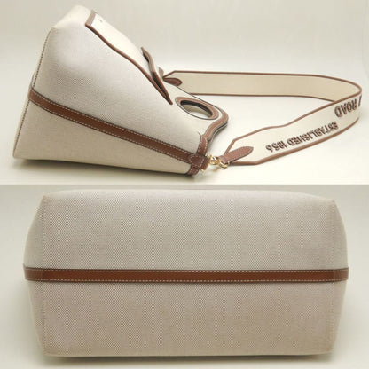 Burberry Gold Canvas Leather Tote Bag ( )