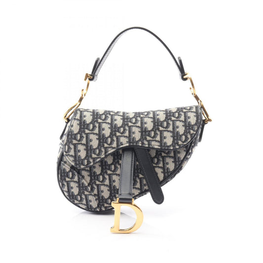 Christian Dior Beige Navy Canvas Leather Handbag Rovelle Bags