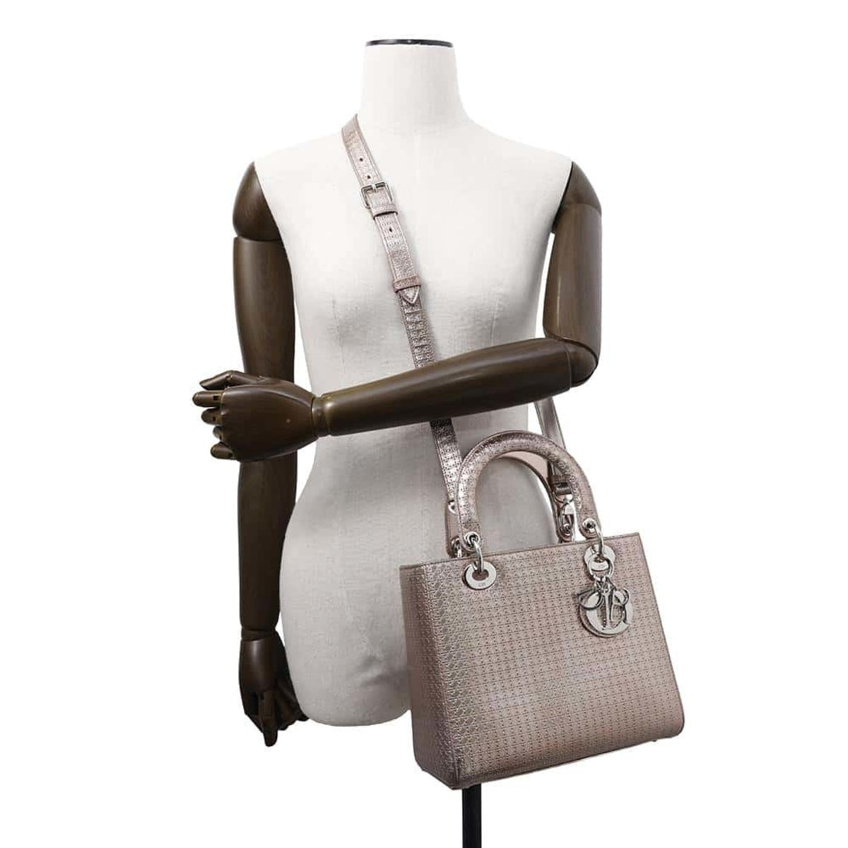 Christian Dior Metallic Pink Leather Handbag Shoulder Bag Rovelle Bags
