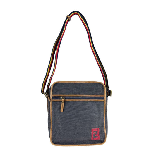Christian Dior Brown Navy Denim Leather Shoulder Bag () Rovelle Bags