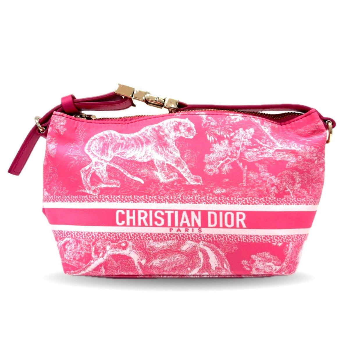 Christian Dior Pink Nylon Leather Pouch Rovelle Bags