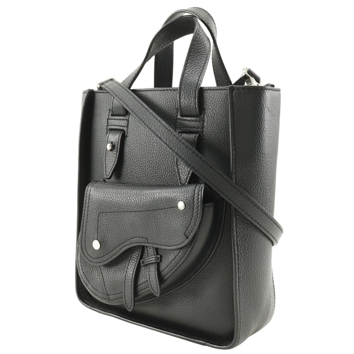 Christian Dior Black Leather Handbag Shoulder Bag Tote Bag Leather Rovelle Bags