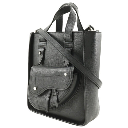 Christian Dior Black Leather Handbag Shoulder Bag Tote Bag Leather Rovelle Bags