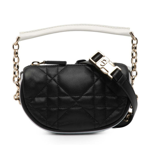 Christian Dior Black White Leather Handbag Shoulder Bag Rovelle Bags