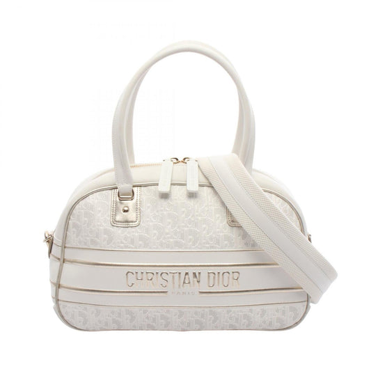 Christian Dior Gold White Leather Handbag Rovelle Bags