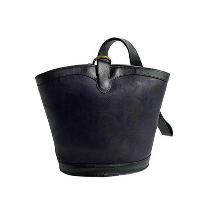 Christian Dior Navy Leather Pvc Shoulder Bag Tote Bag Rovelle Bags
