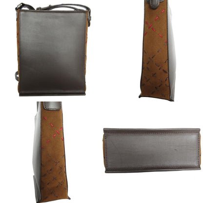 Burberry Brown Leather Suede Shoulder Bag ( )