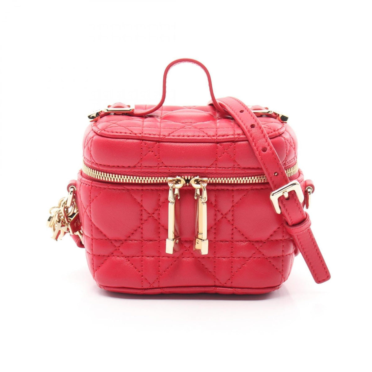 Christian Dior Lady Dior Red Color Leather Handbag Leather Rovelle Bags