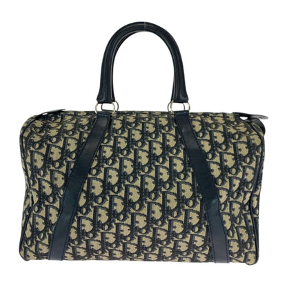 Christian Dior Ivory Navy Canvas Boston Bag Handbag Rovelle Bags