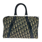 Christian Dior Ivory Navy Canvas Boston Bag Handbag Rovelle Bags