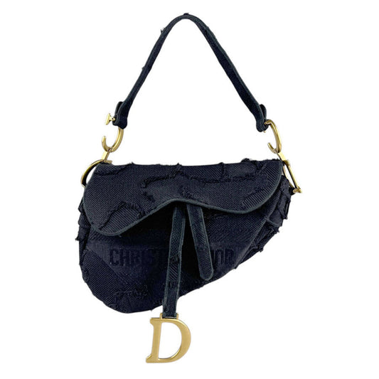 Christian Dior Black Canvas Handbag Saddle Bag Rovelle Bags