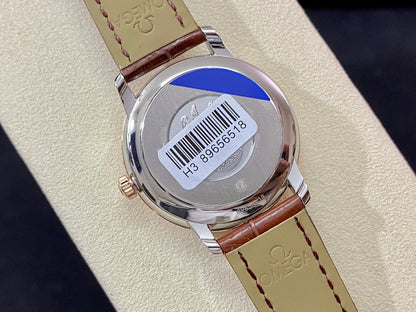 Omega De Ville 32.7mm Pink Gold White Dial