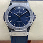 Hublot Classic Fusion 42mm Titanium Case Blue Dial Blue Leather Strap