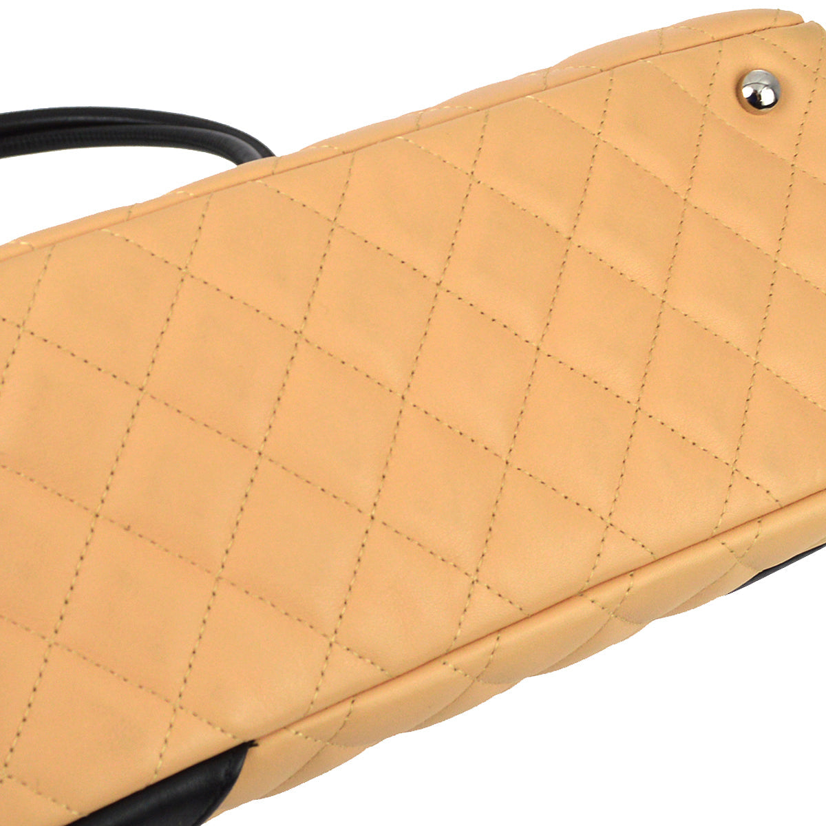 Chanel Beige Black Calfskin Cambon Ligne Bowling Handbag Rovelle Bags