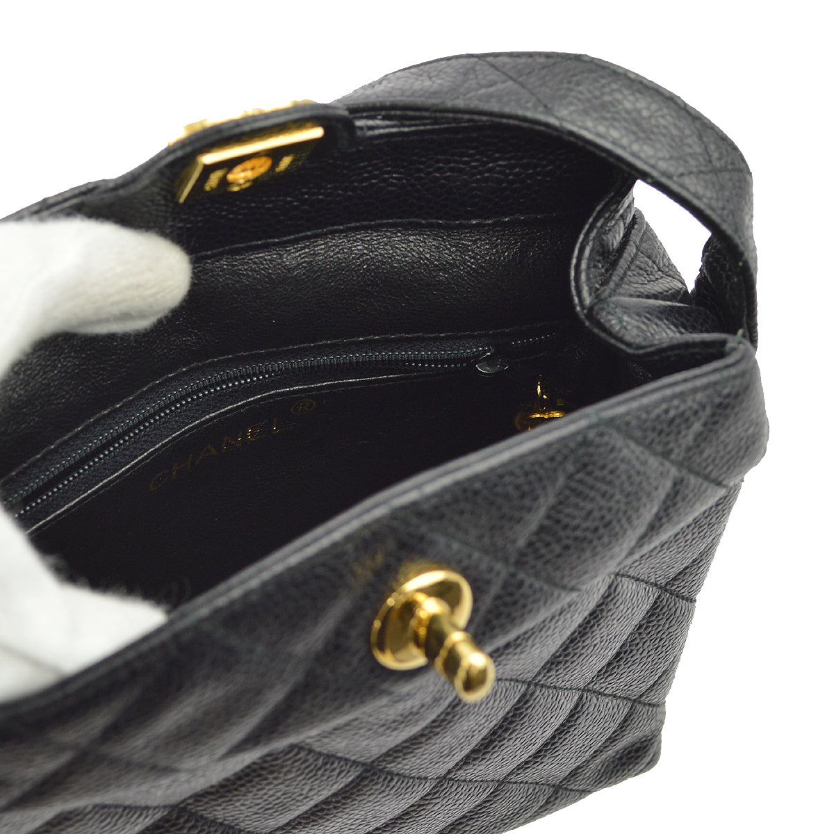 Chanel Caviar Black Shoulder Bag Style 7 Rovelle Bags