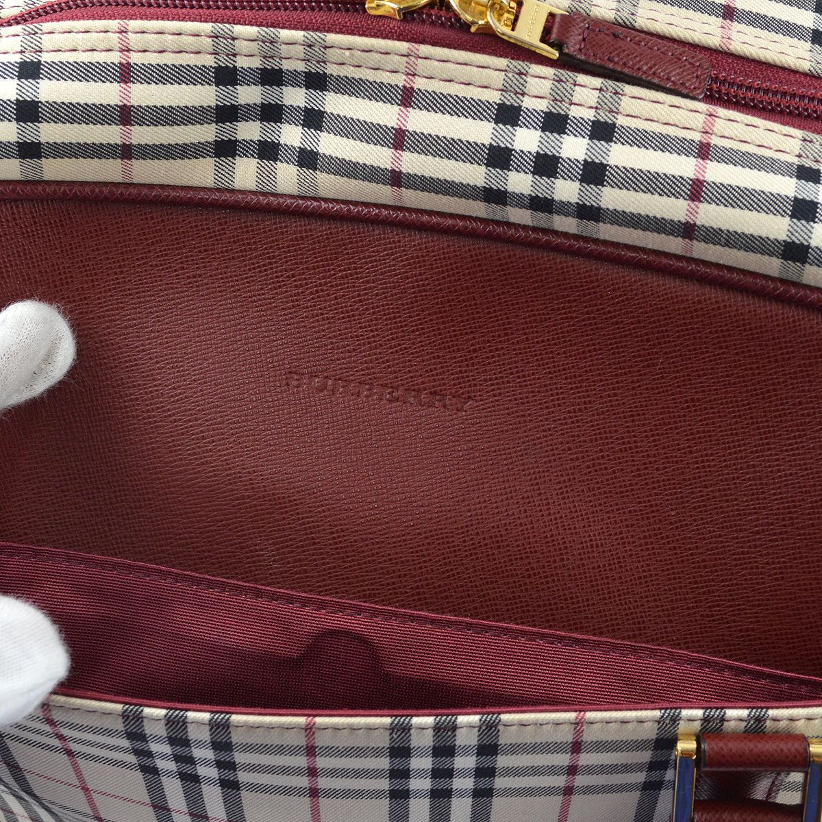 Burberry Bordeaux AMORE Leather Beige Handbag
