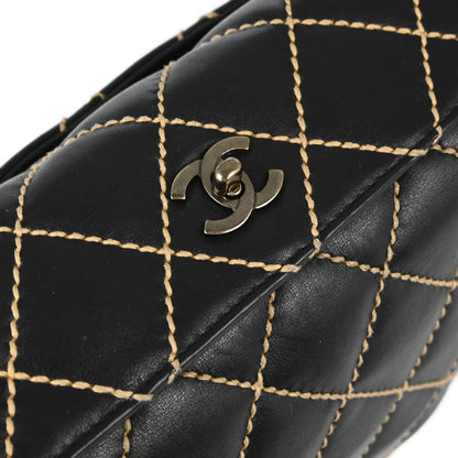 Chanel Black Calfskin Wild Stitch Shoulder Bag Rovelle Bags