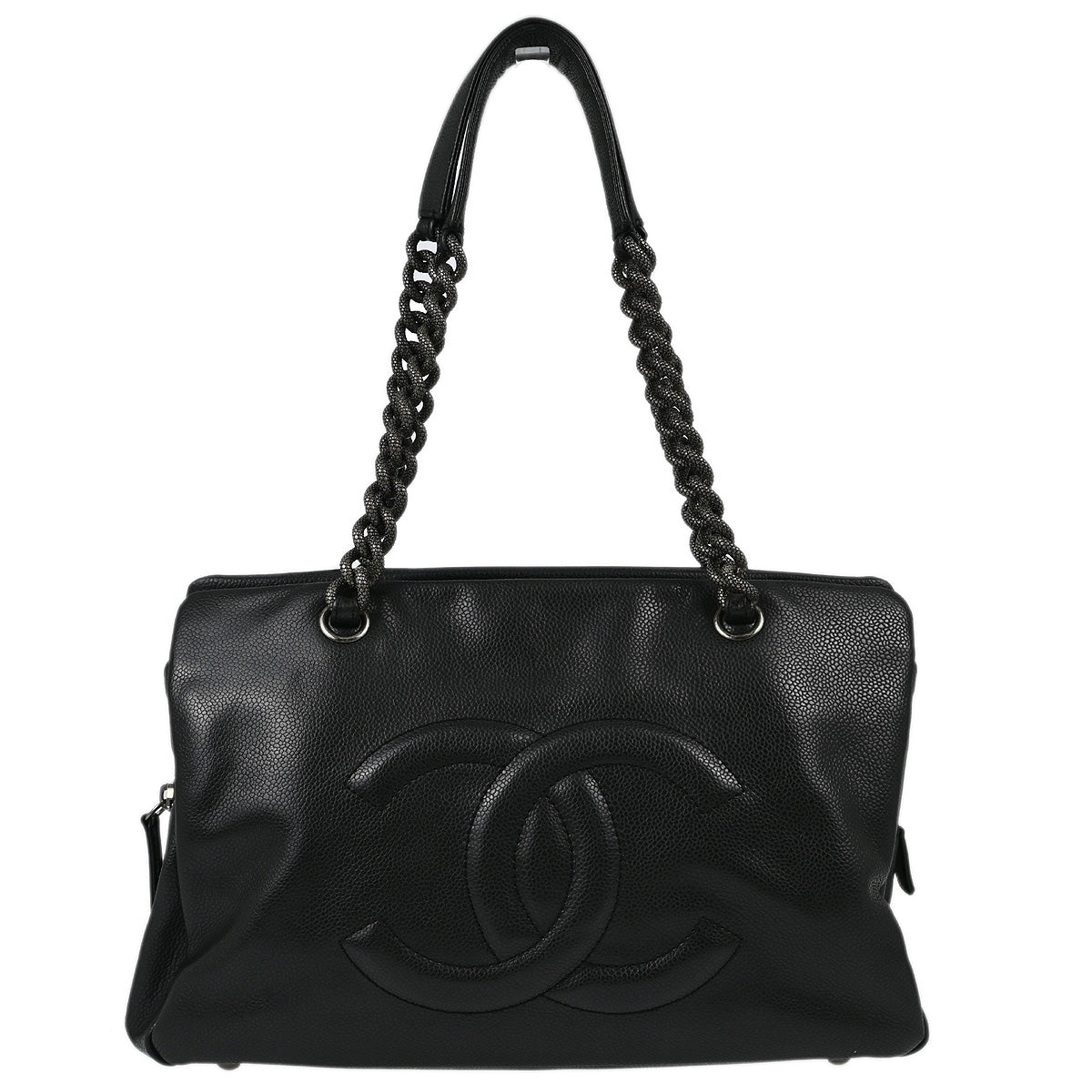 Chanel Caviar Black Chain Tote Style 2 Rovelle Bags