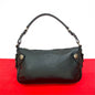 Prada Shoulder Bag Leather Black Logo Metal Women Rovelle Bags