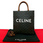 CELINE Shoulder Bag leather black Triomphe Bar Tikal Caba Small