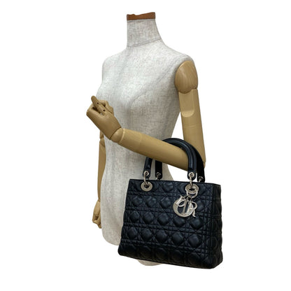 Dior Handbag lambskin black Lady Dior Rovelle Bags