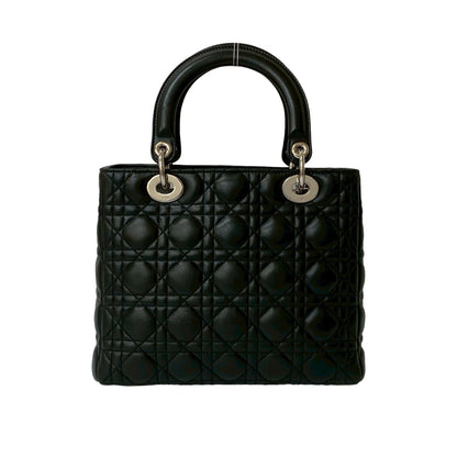 Dior Handbag lambskin black Lady Dior Rovelle Bags