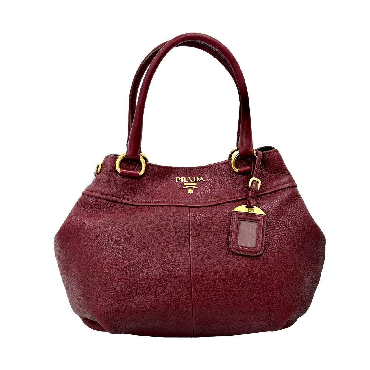 Prada Handbag Leather Wine-Red Rovelle Bags