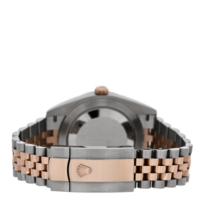Stainless Steel 18K Everose Gold 41mm Oyster Perpetual Wimbledon Datejust Watch Slate 126331