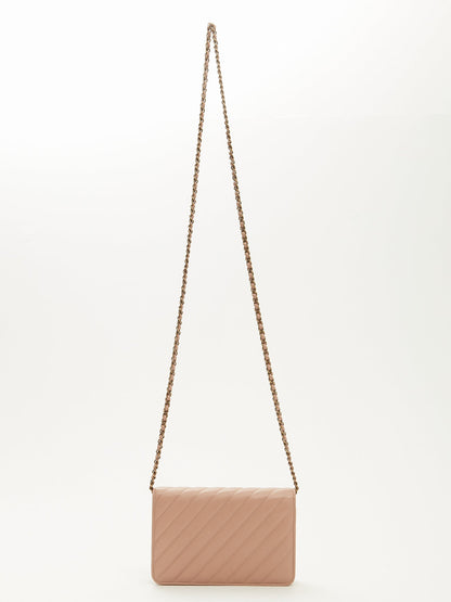 Chanel Blush Leather CC Wallet on Chain Rovelle Bags