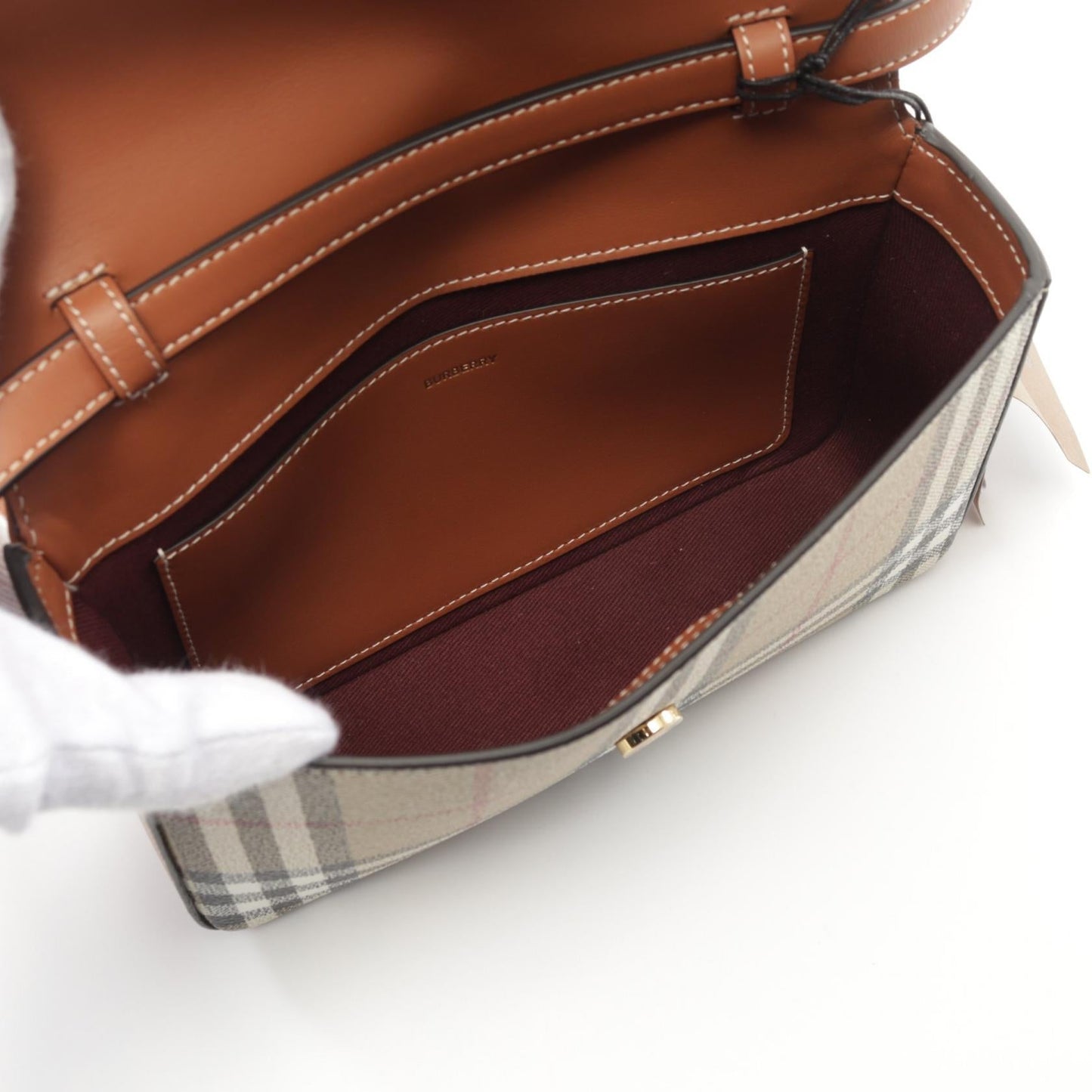 Burberry Coated Leather Shoulder Bag