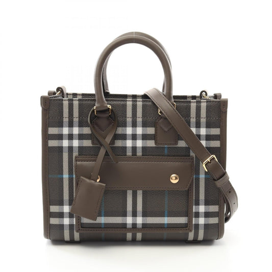 Burberry FREYA Coated Leather Tote Bag