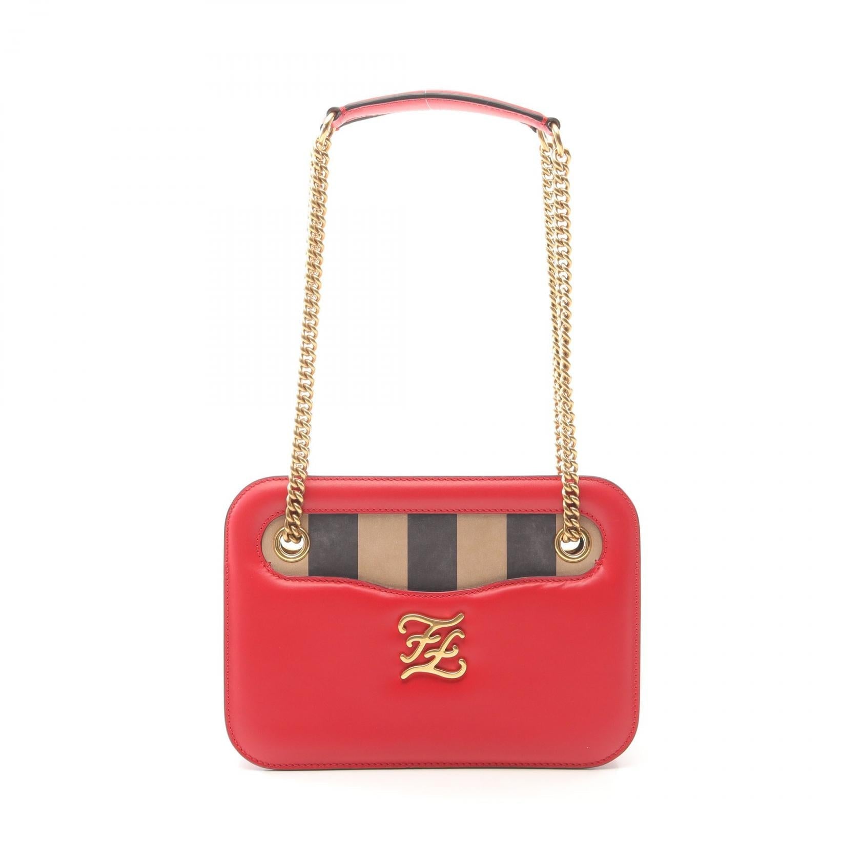 Fendi Calligraphy Leather Shoulder Bag Rovelle Bags