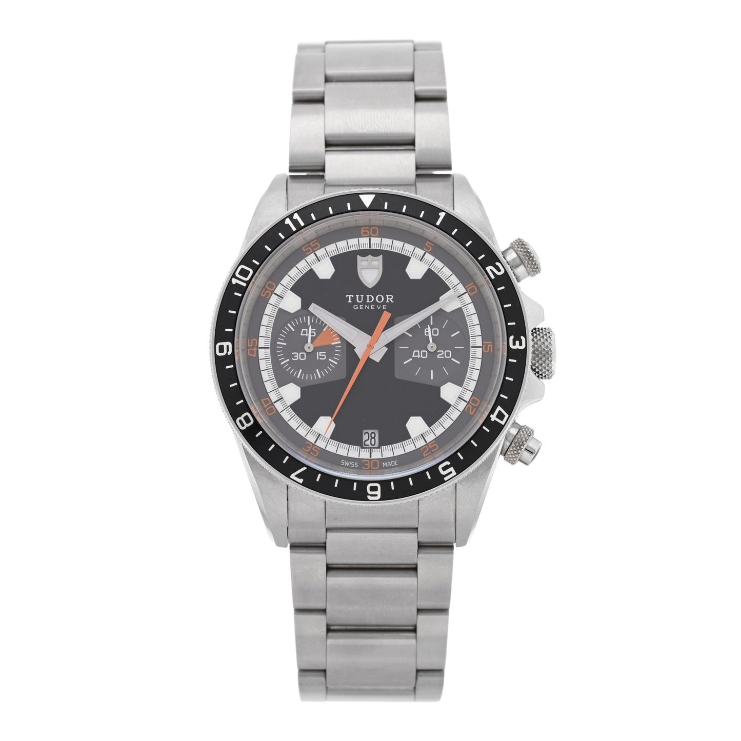 Stainless Steel 42mm Heritage Chrono Automatic Watch Black 70330N