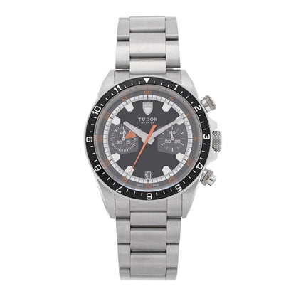 Stainless Steel 42mm Heritage Chrono Automatic Watch Black 70330N