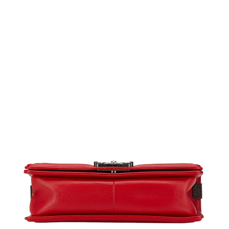 Chanel Boy 25 Red Lambskin Chain Shoulder Bag Rovelle Bags