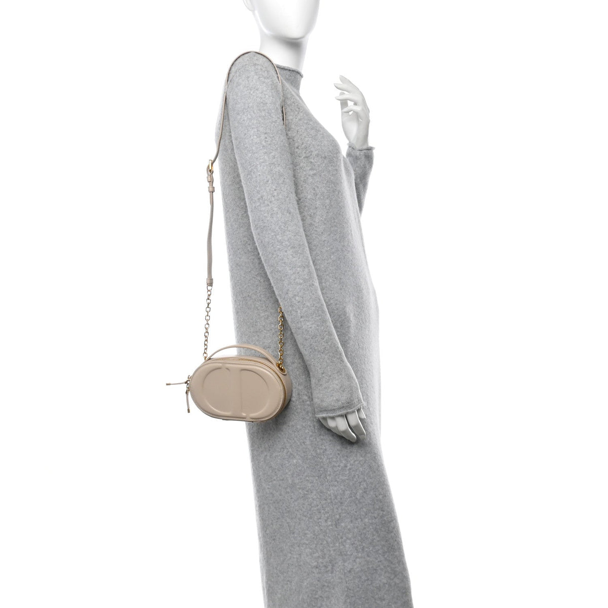 Christian Dior Calfskin Cd Signature Oval Crossbody Camera Bag Caramel Beige Rovelle Bags