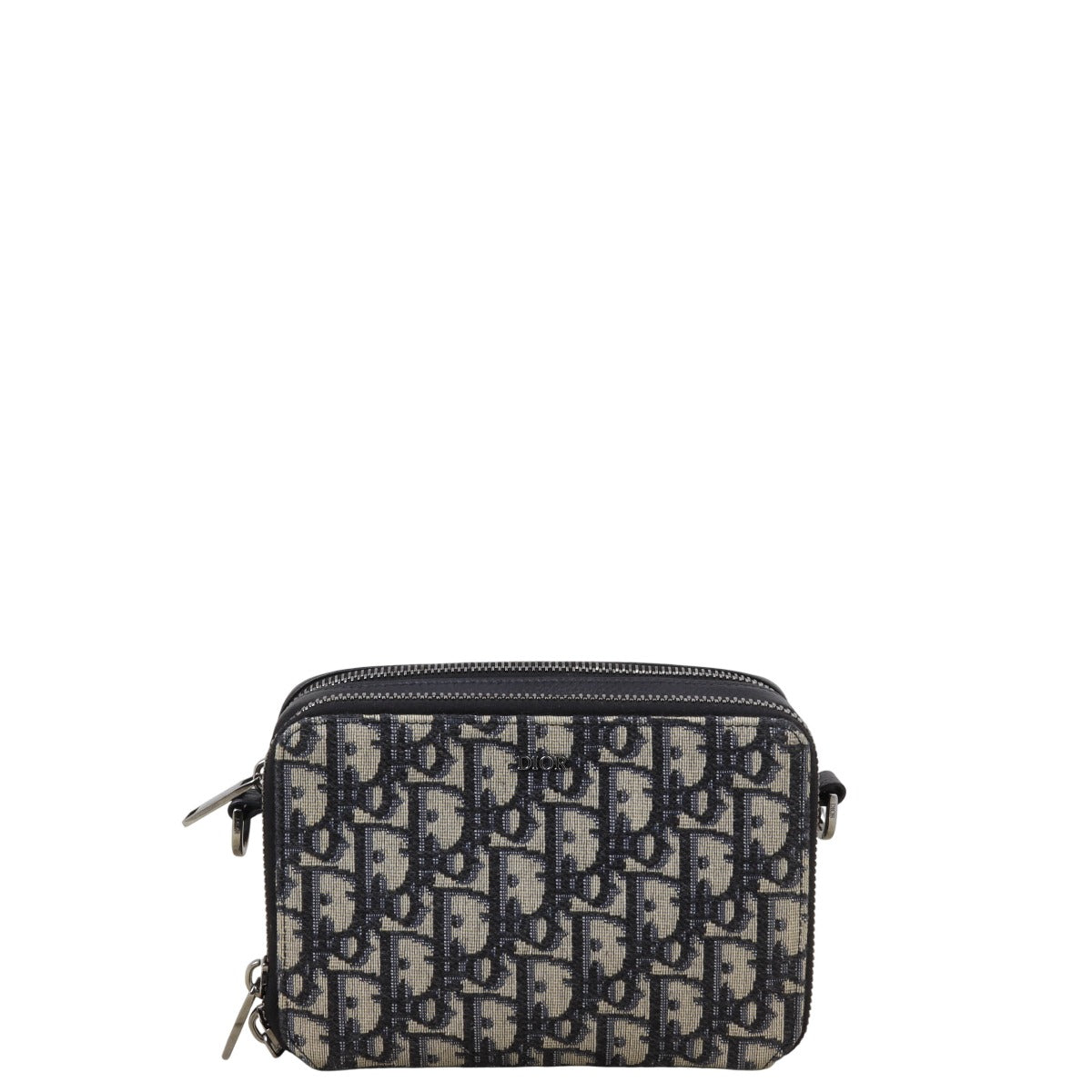 Dior Double Zip Pouch with Strap Oblique Rovelle Bags