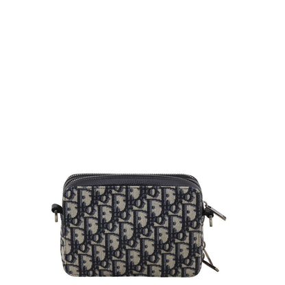Dior Double Zip Pouch with Strap Oblique Rovelle Bags