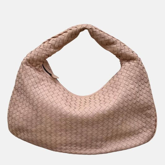 Bottega Veneta Veneta Hobo Medium Light Nude Pink Intrecciato Leather Bag 48cm