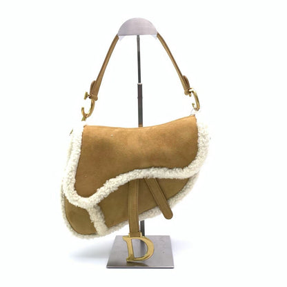 Dior Saddle 2020 Shoulder Bag Shearling Brown and While Rovelle Bags