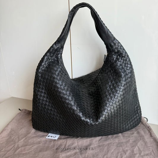 Bottega Veneta Veneta Hobo Maxi Black Leather 52cm