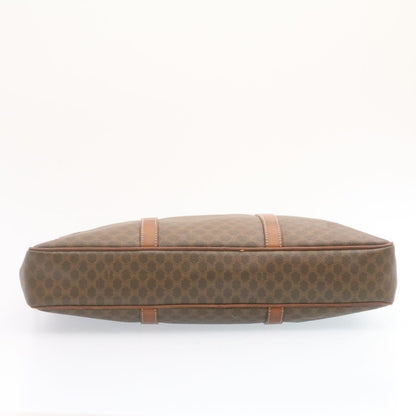 Luxury CELINE Macadam Canvas Hand Bag PVC Leather Brown 22577